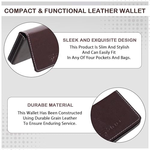 Image of JnD Notebook Card Holder Wallet - Slim, Multi-Functional, Premium Leather, RFID Blocking, Secure Closure, Compact, Durable, Stylish (Brown)