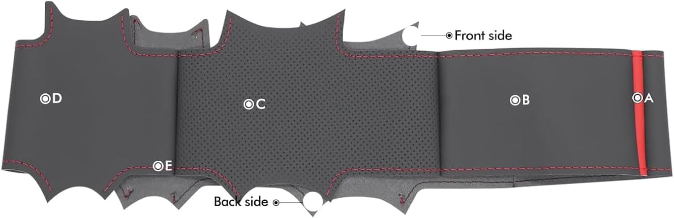 Custom Hand Stitched OEM Black Genuine Leather Steering Wheel Cover for Dodge Ram 1500/2500 / 3500 2004 2005 2006 2007 2008 Car Interior Accessories