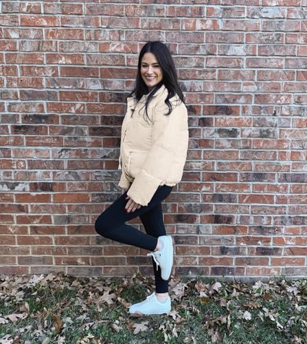 Women's Cropped Puffer Jacket Stand Collar Winter Warm Puffy Quilted Jackets Coats3