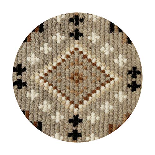 萩原 ラグ ベージュ 直径約140cm 「クームース ヤード」 ウール100% 羊毛 手織り ノルディック エスニック