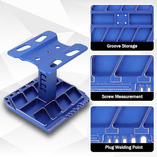 Image of RC Car Work Stand 360 Switch Rotation - 5 Levels Height Lift RC Transmitter Stand for 1 /8 1 /10 1 /12 1 /16 1 /18 RC Car TRX4 TRX4M Upgrades-Blue