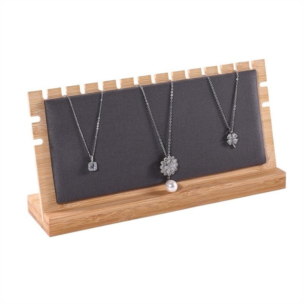 ZYYANSHOP Jewelry dummy display Wooden Detachable Necklace Display Rack Jewelry Hanging Stand Stalls Pendant Organizer Board(Gris)