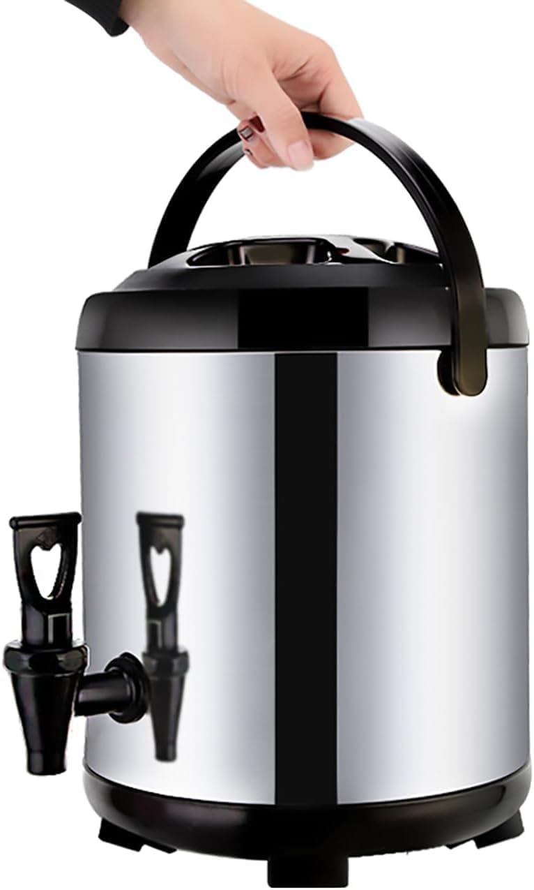 Dispensador de bebidas aislado con grifo | Recipiente térmico portátil para bebidas calientes y té con leche