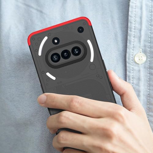 Image of Kapa Double Dip Full 360 Protection Back Case Cover for Nothing Phone 3A 5G (Red,Black)