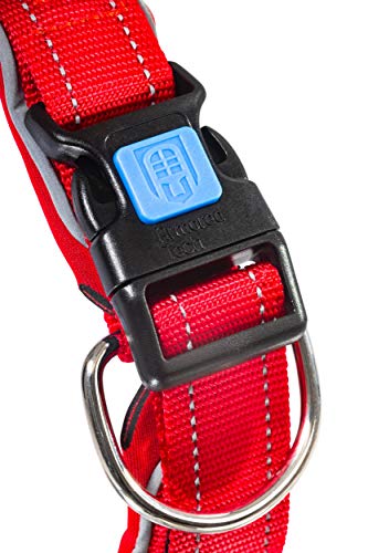 Armored Tech Dog Control Halsband mit integrierter Kurzleine (L - Halsumfang 45-53 cm, rot)