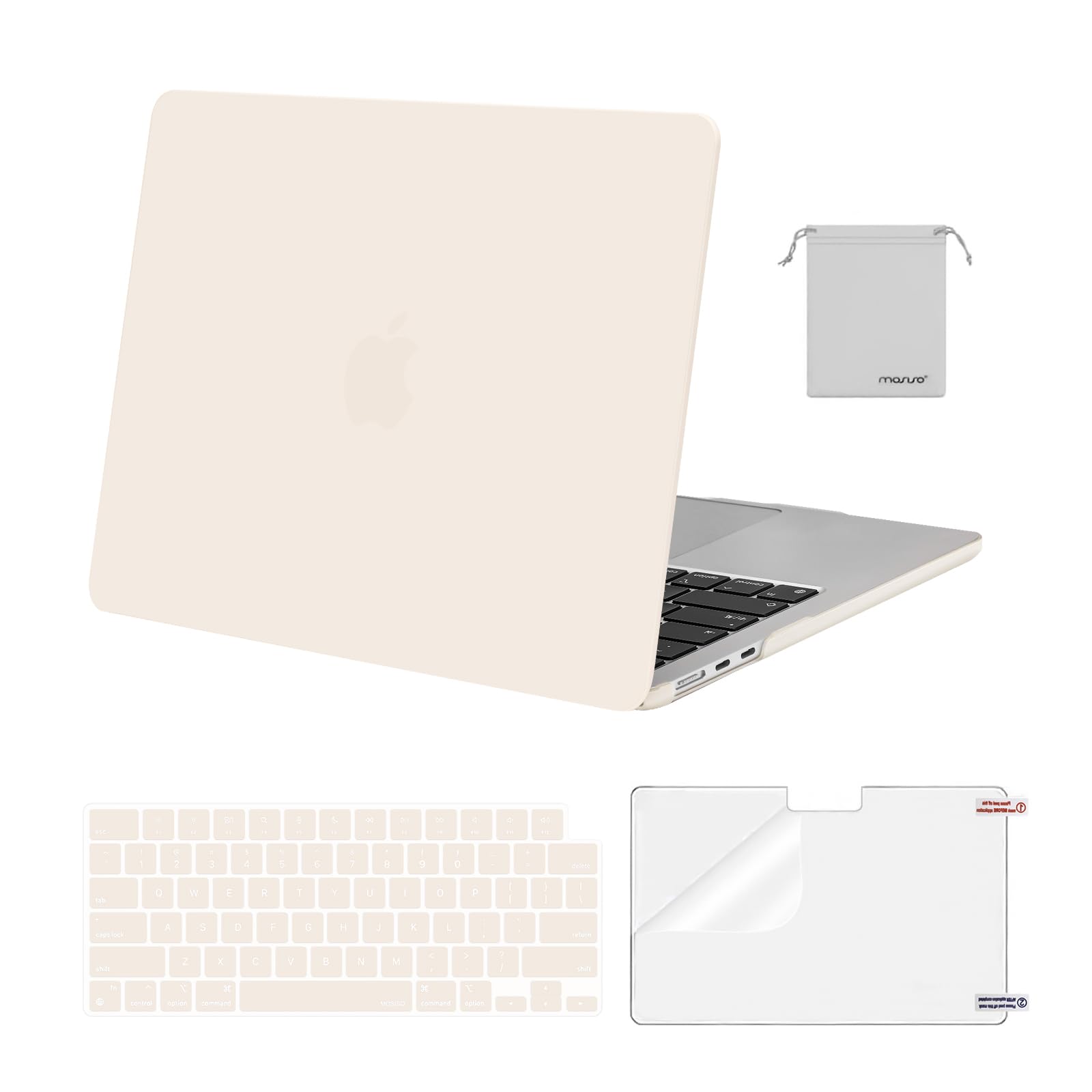 MOSISO Compatible with MacBook Air 13 inch Case M5 2026 M4 2025 M3 M2 2024-2022 A3449 A3240 A3113 A2681,Hard Shell&Keyboard Cover&Screen Film&Pouch for MacBook Air 13.6 inch Case, Crystal Clear — view 19
