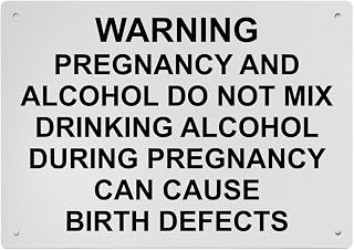 Weatherproof OSHA Alcohol Drugs Sign (Warning Pregnancy And Alcohol Do Not Mix Drinking) Portrait Vertical 8 in" x 12 in" Indoor Outdoor UV Resistant Workplace Safety Signage