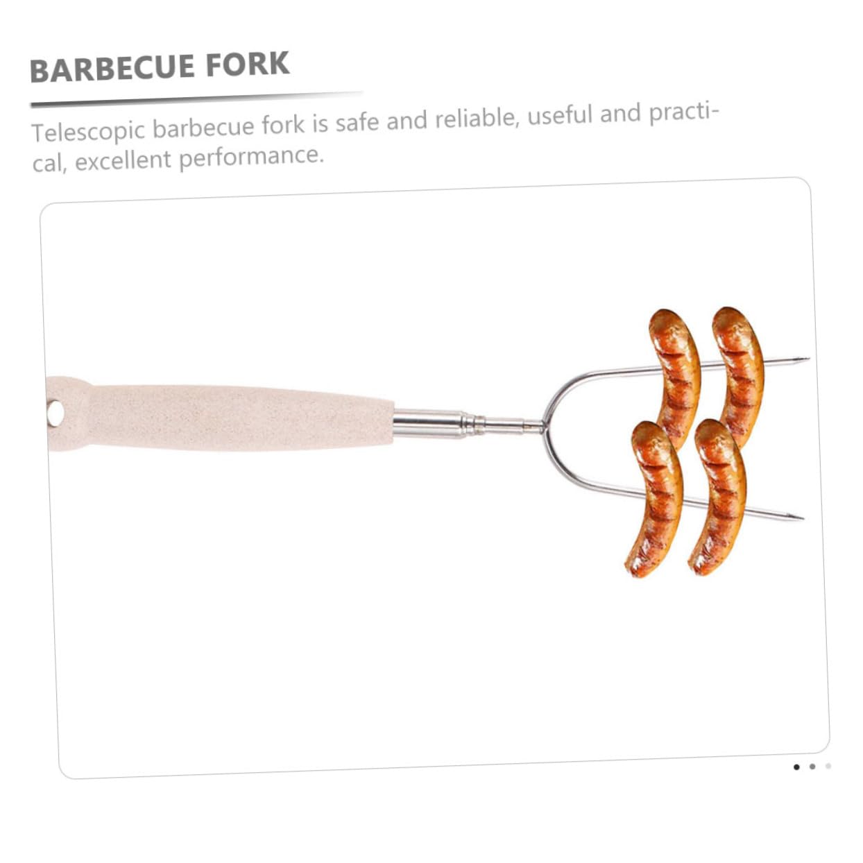 ibasenice 4pcs U-shaped Stainless Steel Meat Fork Bbq Tool for Outdoor Roasting Grilling Easy to Clean for Camping and Home Cooking