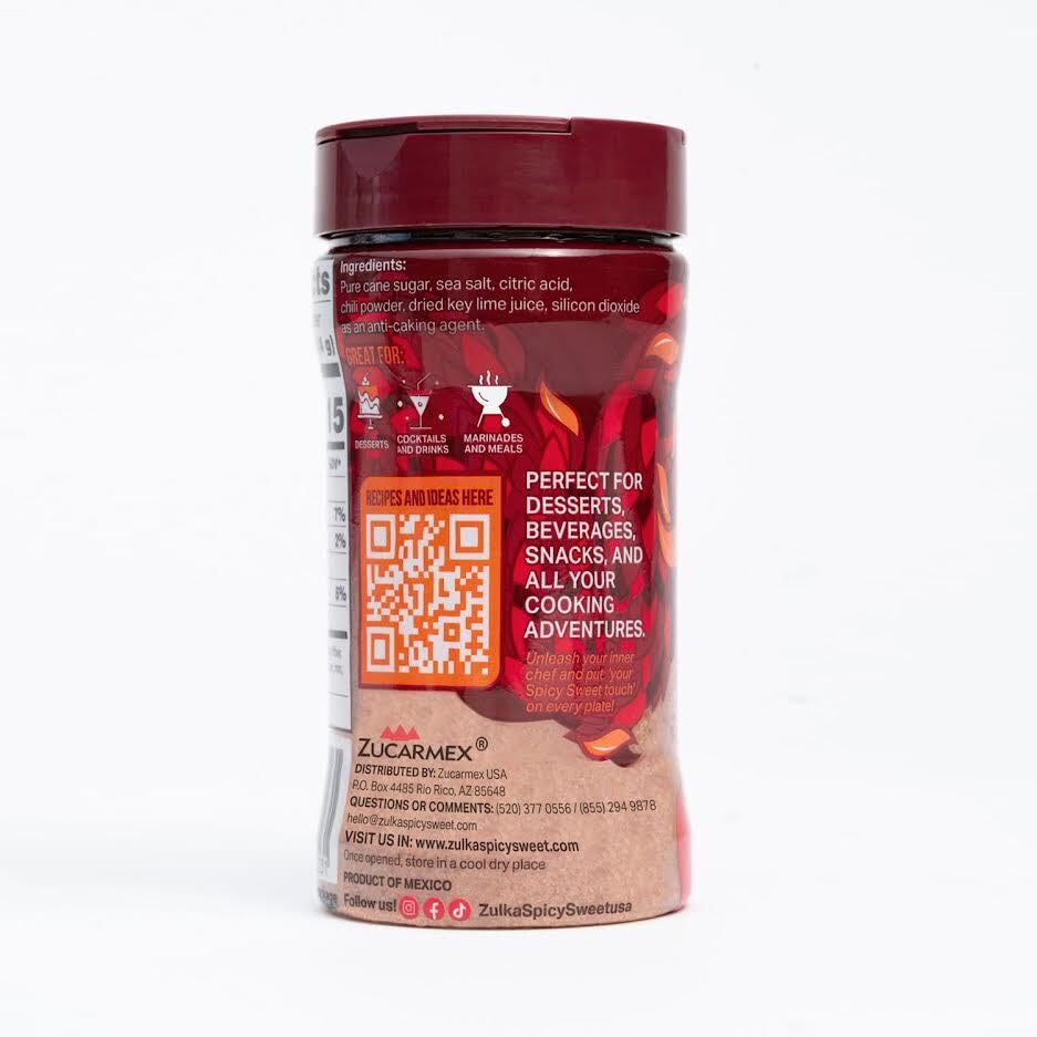 Zulka Spicy Sweet, Pure Cane Sugar with Chili Powder and Key Lime