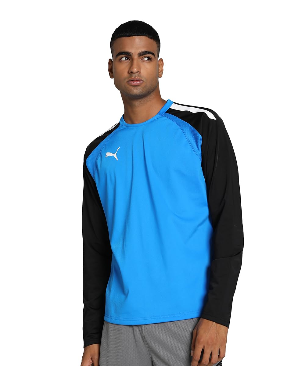 PUMA Men's TeamLIGA Training Sweat Sweater, Electric Blue Lemonade-Puma Black, L