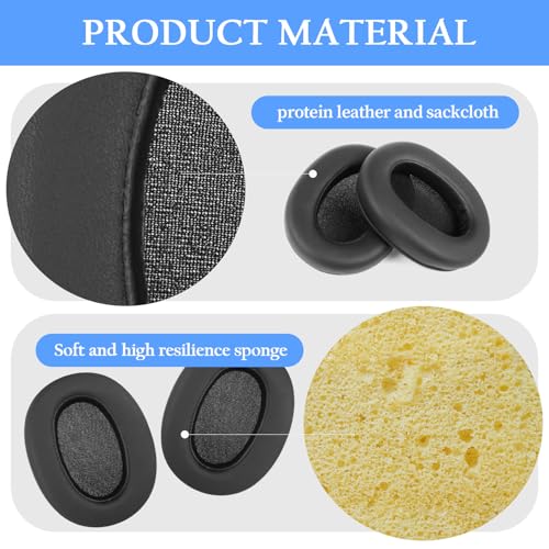 Adhiper Repuestos Earpads Almohadillas Auditivas para Auriculares Sony ULT WEAR Over-Ear | Almohadillas con Cuero Proteico Suave, Espuma de Memoria para Aislamiento de Ruido ULT WEAR (Negro) miniatura 3