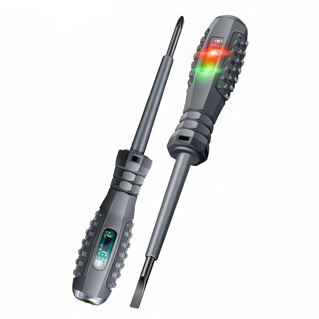 Non-Contact Voltage Tester Pen – Multifunctional Electrician Screwdriver with AC Detection 70-600V & Red/Green Indicator Lights