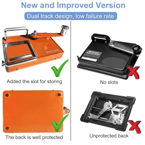 Image of Cigarette Rolling Machine, with Storage Groove, Manual Dual-Track Upgrade Cigarette Machines, Suitable for 8.0 MM Diameter Size Cigarettes (80-100MM Lengths), Orange