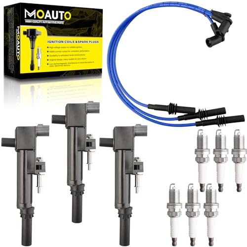 Set of 3 Ignition Coils Pack UF640 68320417AA & 6 PCS Iridium Spark Plugs