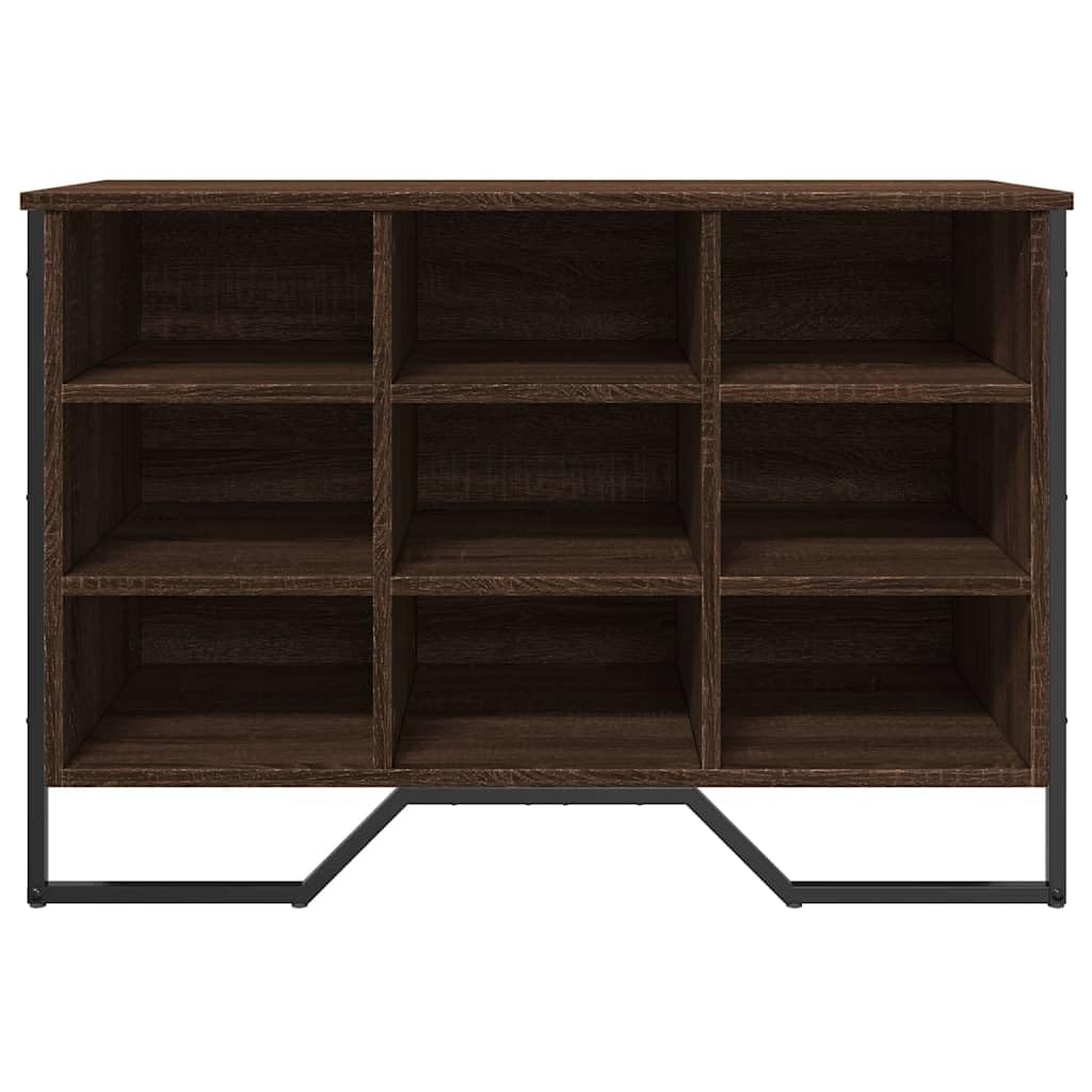 Regał na buty, brązowy, imitacja dębu, materiał drewnopochodny z metalowymi nogami, 90 x 38 x 61,5 cm, szafka na buty do przedpokoju, sypialni, przechowywanie i porządek z ławką do