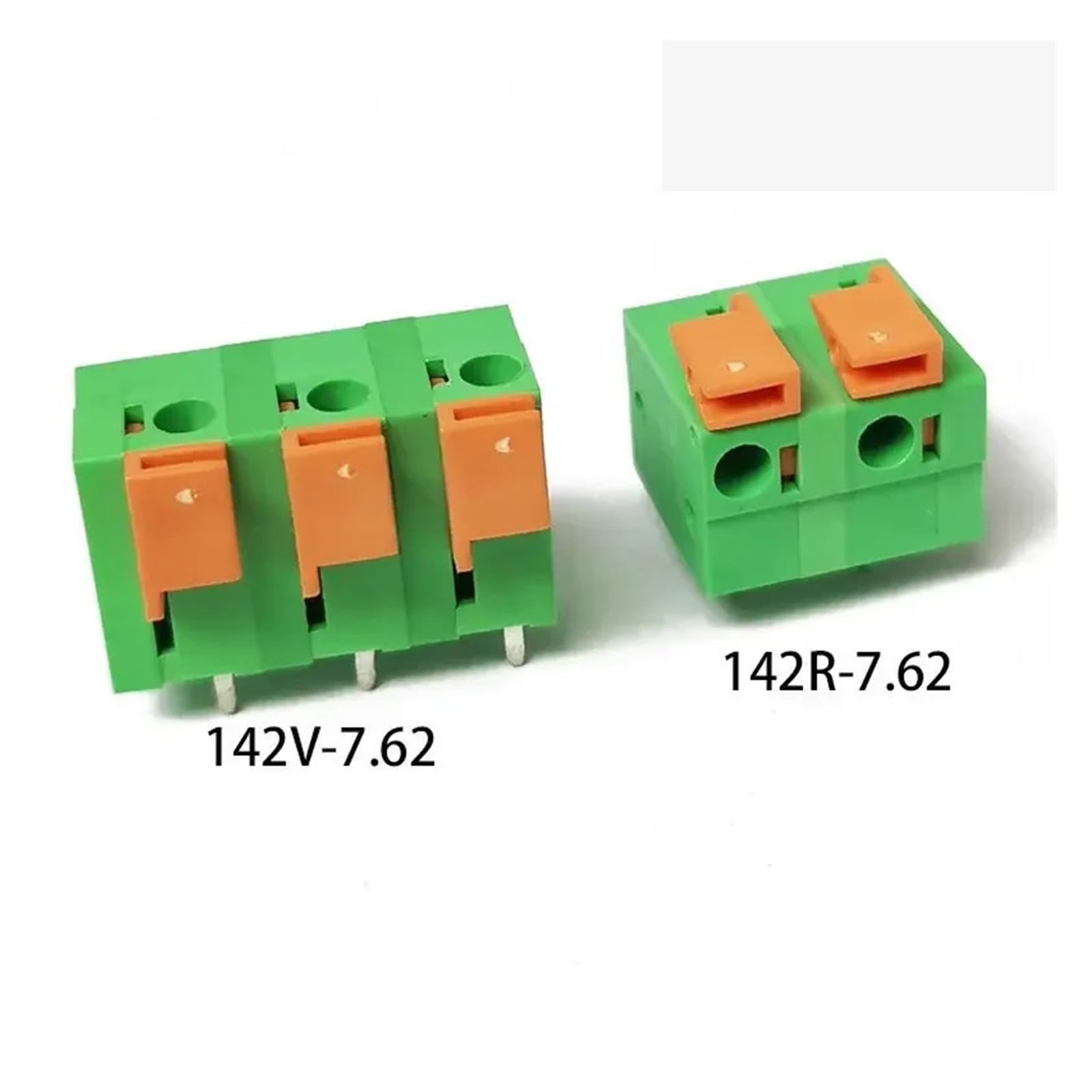 50 pz 5.08mm/0.2in 7.62mm/0.3in FFKDS KF141V/R 142V/R Giuntabile PCB Push Molla Filo Morsettiera Connettore(141V Vertical 2.54mm,6p)
