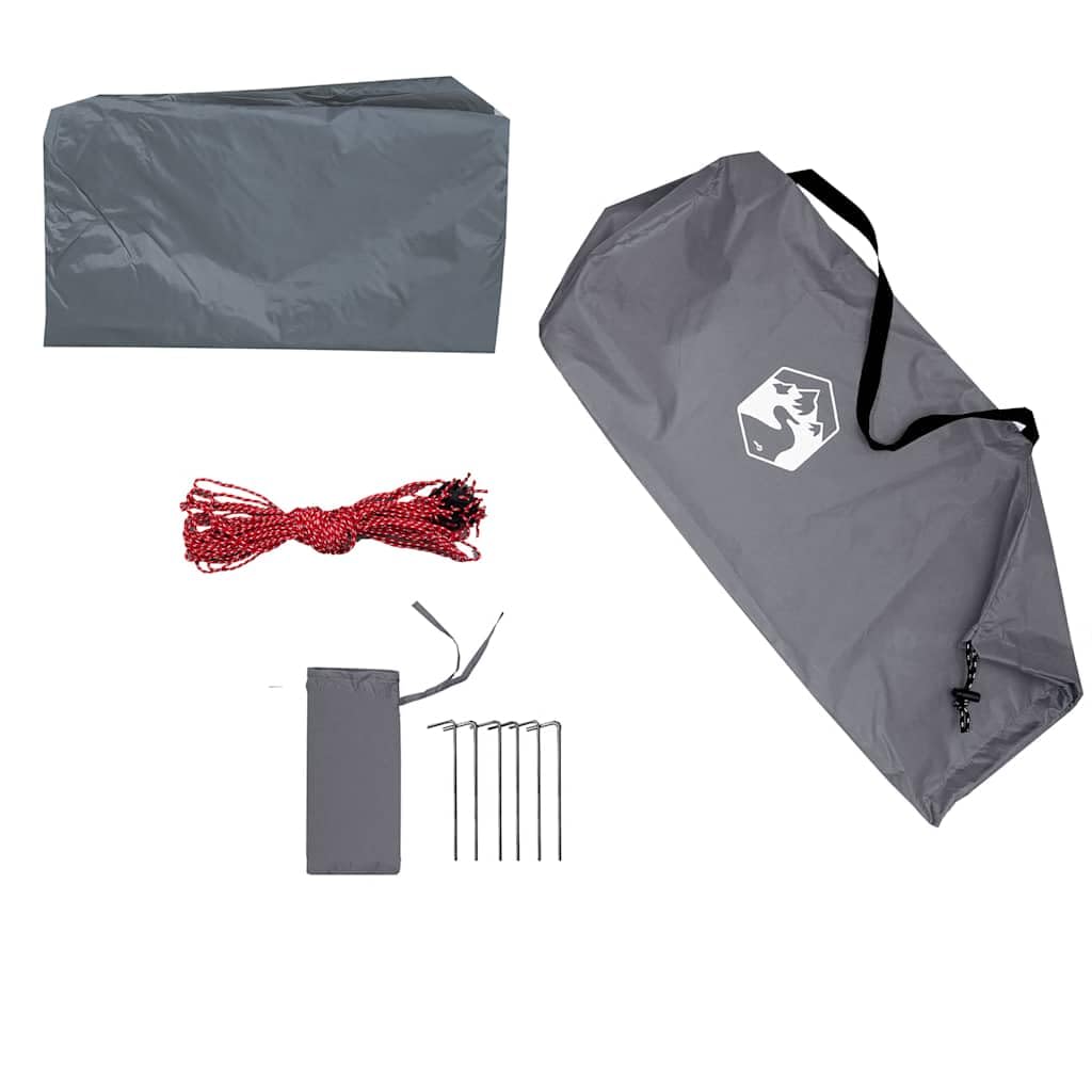 Bâche de Camping Gris et Orange500x294 cm Toile de Tente Légère en Polyester 185T avec Sac de Transport Abri de Randonnée Trekking et Bivouac en Plein Air