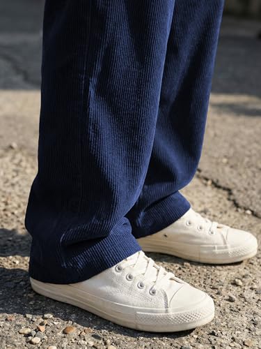 Image of JMIERR Mens Corduroy Pants Wide Leg Baggy Sweatpants | Loose Fit Joggers, Elastic Waist Drawstring, Casual Sweatpants, Vintage Pants, Fall Winter Fashion, Streetwear
