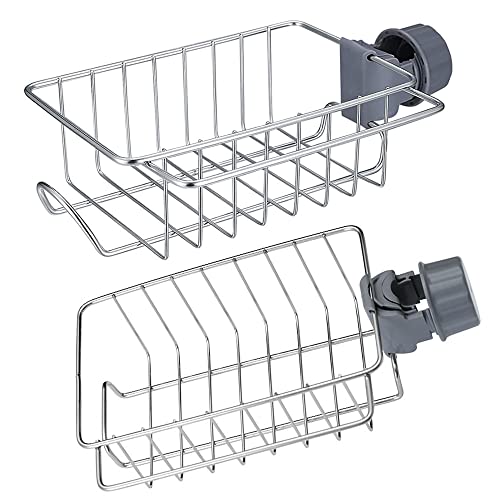 CYQACLSF 2 Pièces Serviteur De Douche Porte, Étagère Douche Sans Percage, Porte Savon Barre Douche, Salle De Bain Télescopique Inoxydable Avec Crochet, Support De Rangement Pour Cuisine,Salle De Bain