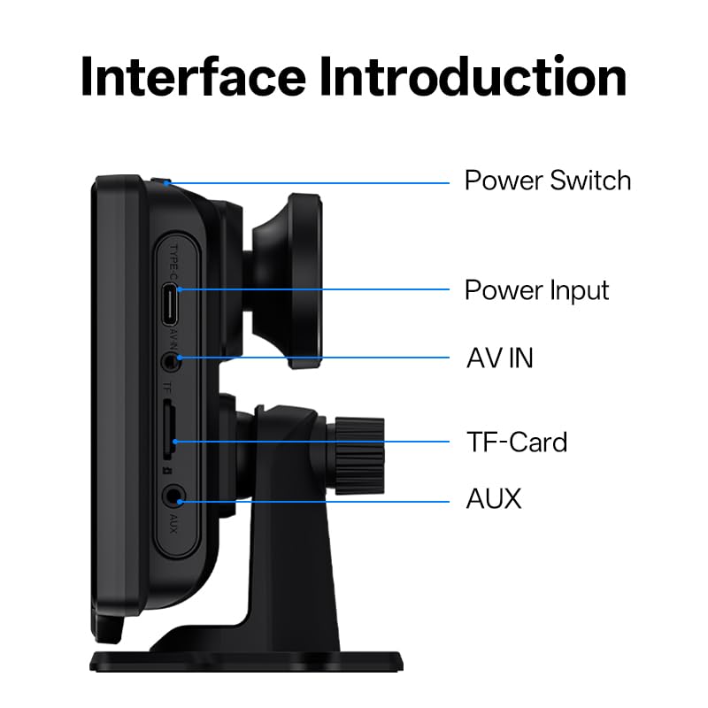 SINOVCLE Araba DVR Ekran, 10.26 inç IPS Ekran, Kablosuz CarPlay ve Android Auto, 170 ° Ön Kamera