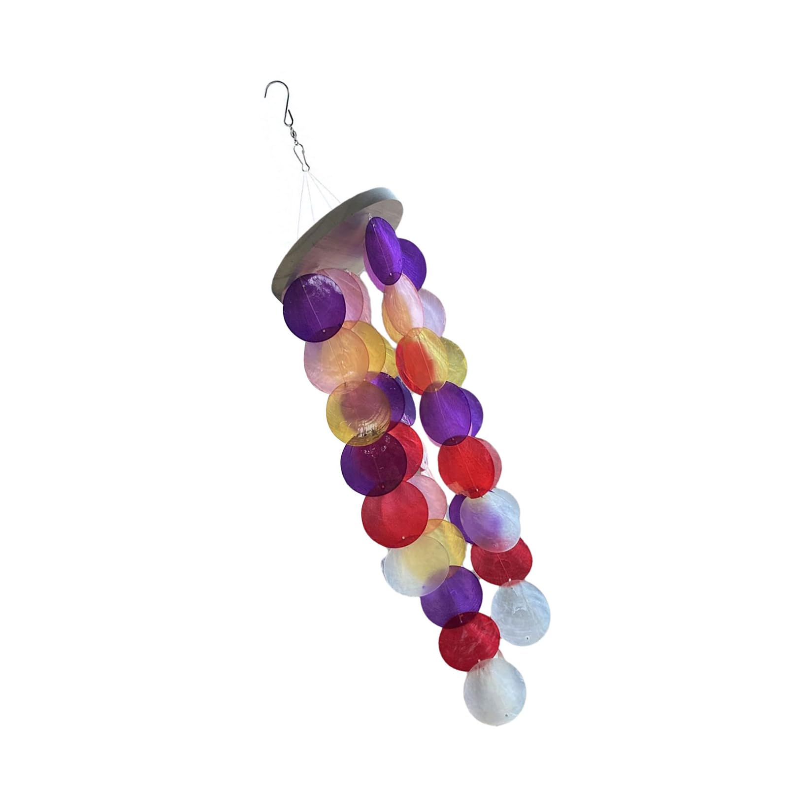 Beautifully Rainbow Colorful Capiz Shell Windchimes for Outdoor Garden Yard Patios Hanging Decoration Ornament Garden Decors