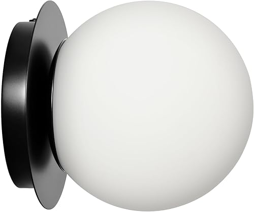 Miniatura 10 de Aplique de pared moderno de globo de vidrio: Luz de apliques esféricos dorados - Accesorio de luces de bola individual de latón pequeño para tocador
