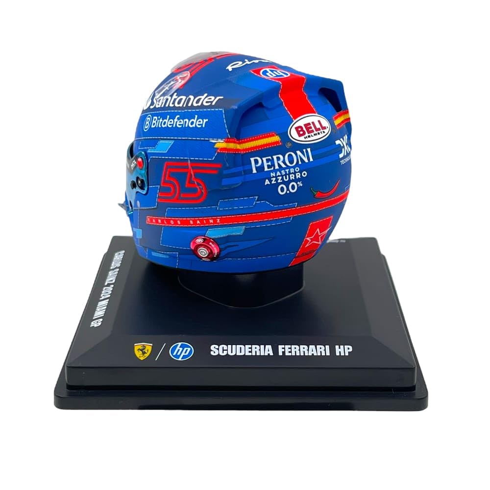 BELL HELMET CASCO HELMET F1 CARLOS SAINZ TEAM FERRARI HP N 55 MIAMI GP 2024 BLUE RED