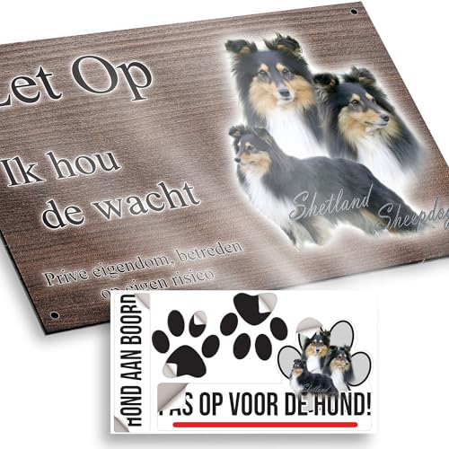 Dimensioni di 150 mm x 95 mm Attenti al cane Cane da pastore scozzese Shetland