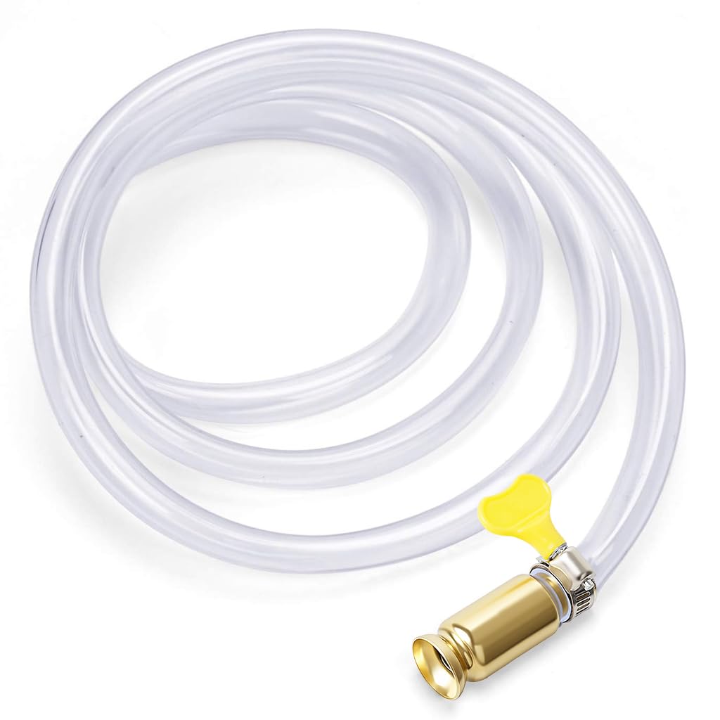 Shaker Siphon Hose for Fuel Transfer Pump 1/2'' Copper Valve Syphon Hose Gas Siphon Pump for Gasoline, Oil, Diesel, Water, Liquid Self Priming Shaker Siphon Hand Pump Tube (6.6 feet)-image-43