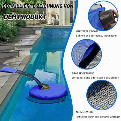dellyy Ausstiegshilfe Pool für Tiere, Pool Ausstiegshilfe Tiere, Schwimmende Rampe Rettungen, Tierrampe Kleintier Swimming Fluchtrampe(1 Stück)