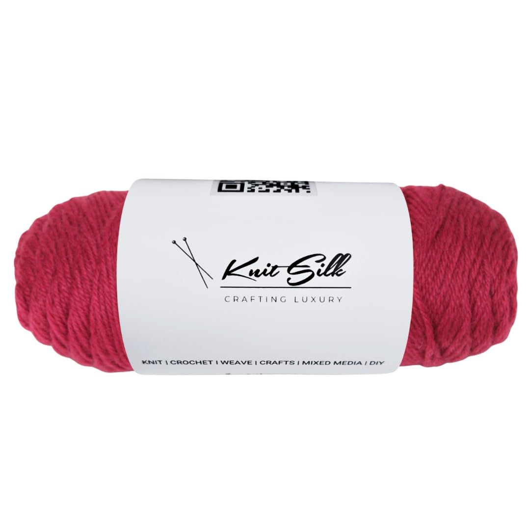 Knitsilk 100% Merino Wool Yarn | 200+ Yards| 100gx2 Count |200 Grams |Handcrafted Material for Knitting, Crocheting & Weaving| Pack of 2