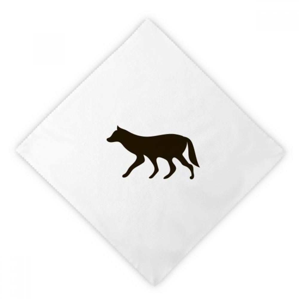 Servilletas de tela para cena y almuerzo, diseño de lobo negro, tejido lavable blanco, 2 unidades