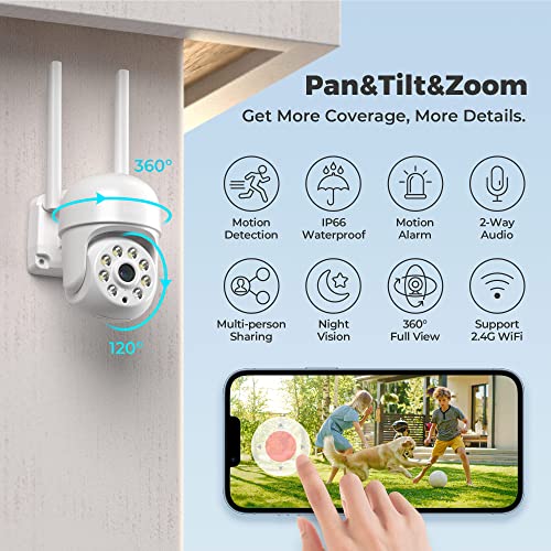 Gerdviaw 2K Security Cameras Outdoor-Camera For Home Security, Spotlight Color Night Vision, Motion Detection, 2.4Ghz Wifi, 2-Way Talk, Waterproof, Sd Card Storage #TOP1