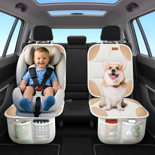 Image of SMART ELF 2 Pack in Gift Box Car Seat Protector (Beige Brown)
