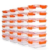 Premium Frischhaltedosen mit Deckel & Smart Lock Verschluss - 48-teiliges Set Glasbehälter (24 Dosen & 24 Deckel) - luftdichte Lebensmittel Vorrats-Dosen - jeweils 860ml