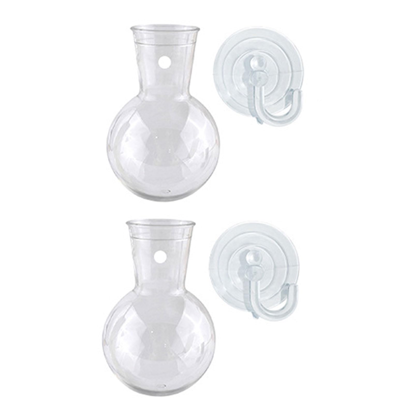 Tsophreniq 2 / 4Pcs Clear Acrylic Hanging Vases Hydroponic Plant Containers Holders with Suction Hooks for Home and Decoration Acrylic Vases Set