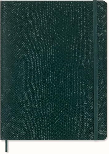 Moleskine Carnet de Notes Collection Precious & Ethical, avec Coffret Cadeau, Couverture Souple à Effet Python Végane, Fermeture à Elastique, Format XL 19x25 cm, Couleur Vert