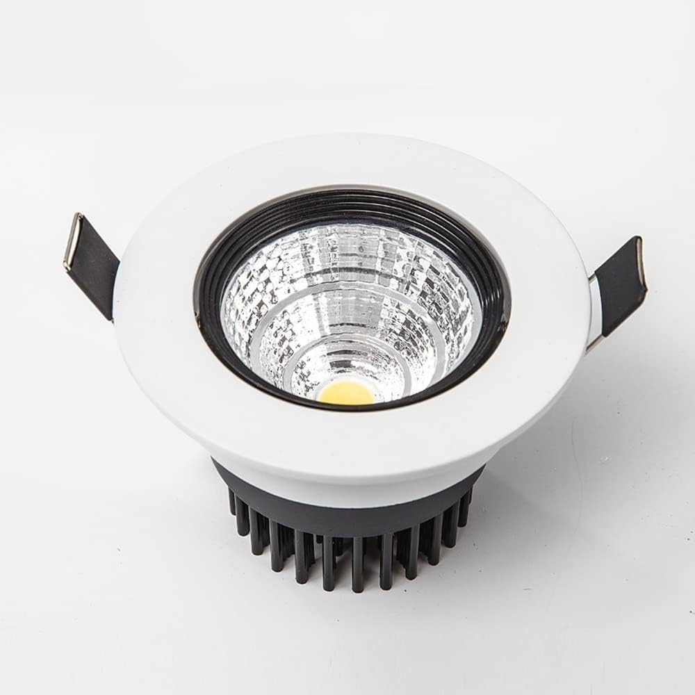 Clothing Store Spotlight Adjustable Angle Ceiling Light Aluminum Recessed Downlight White Round Art Gallery Ceiling Spotlight Simple Creative Hallway Ceiling Downlights for Living Room Booth