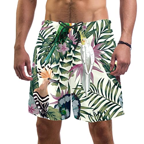 Short de plage oiseaux feuilles tropicales HadHfun pour vos vacances