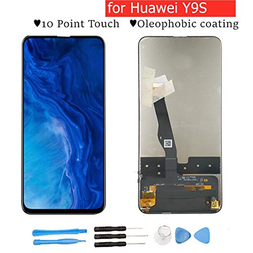 Logo Screen Replacement Fit for Huawei Y9S LCD Display Touch Screen Digitizer Assembly fit for Huawei Y9S LCD Display Touchscreen Repair Spare Parts (Color : Black no Frame)