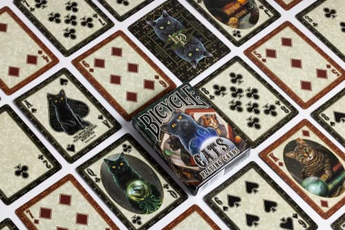 Bicycle Katzen Spielkarten entworfen von Lisa Parker, Schwarz – Bild 5