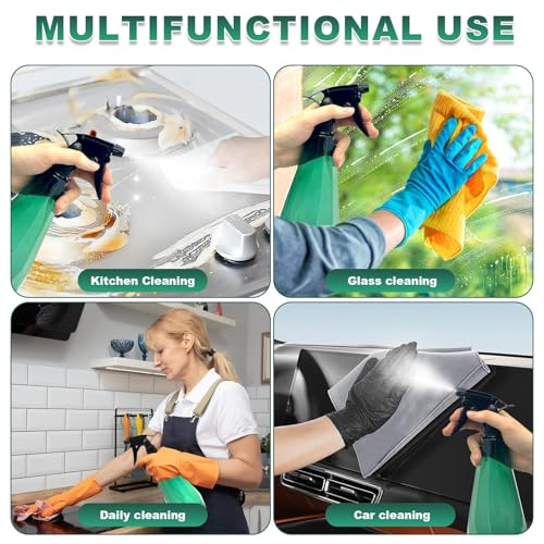 Amber Spray Bottle Cleaning Spray Bottles,Healthy Plastic, 32oz Spray Bottle For Hair&Hand&Clothe&Bathroom&Plant, Empty Mister Refillable Spray Bottles With ET,Essential Oil,Water,etc.(2 pack)3