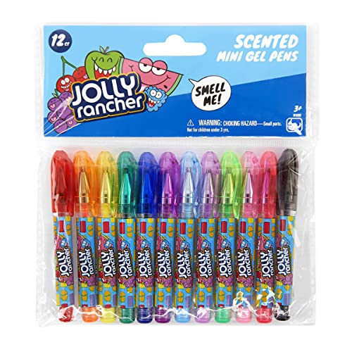 Hersheys Jolly Rancher Scented Mini Gel Pens - Sweet Smelling Back to School Kids Pens, Rainbow Pens, Colorful Gel Pens, Fun Writing Pens For Children 12 Ct