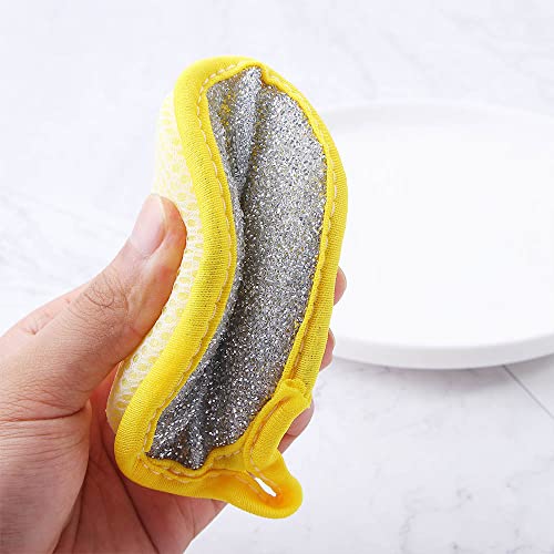 Image of 10Pcs Cleaning Sponge Double Sides Pan Pot Dish Clean Sponge Practical Pan Cleaning Kitchen Scrubber Household Cleaning Tools