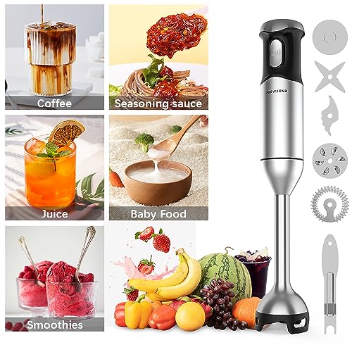 Compare POSWEENR Immersion Blender, Scratch Resistant Hand Blender, 9