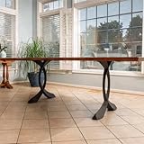 Flowyline 28' H 423 Curva Handcrafted Black Metal Table Legs and Bases for Dining Tables | Steel Desk Legs | Rust-Resistant, Adjustable Furniture Legs for Bench DIY Mid-Century Modern Indoor/Outdoor