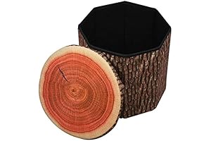 Creative Home 14x14 Inch Fake Tree Stump Storage Stool Ottoman