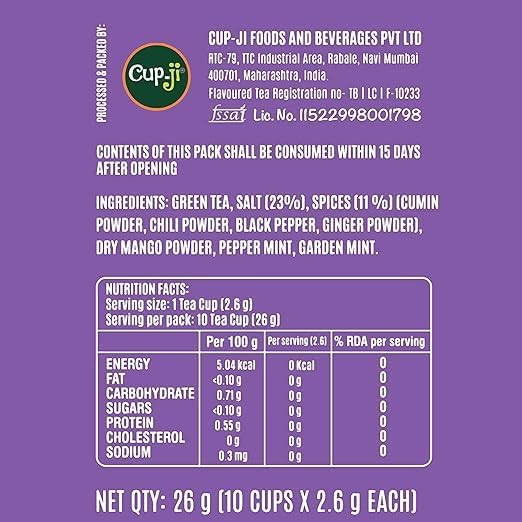 Image of Cup-Ji Ready to Sip Chatkara Green Tea | Improves Digestion | Guilt-free | Non Bitter & Whole Leaf Green Tea | No Calorie | Pack of 2 with 210 ml Cup Size
