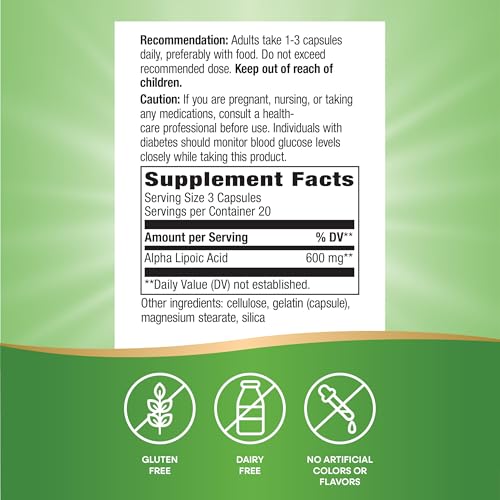 Nature's Way Alpha Lipoic Acid Capsules, 600 mg per Serving, 60 ct - image 5