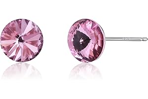 Elegant Pink Stud Earrings: Sparkle in Shimmering Radiance
